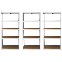3 Scaffali E-rax Bianchi Senza Bulloni Per Magazzino E Garage Alta Qualità en oferta