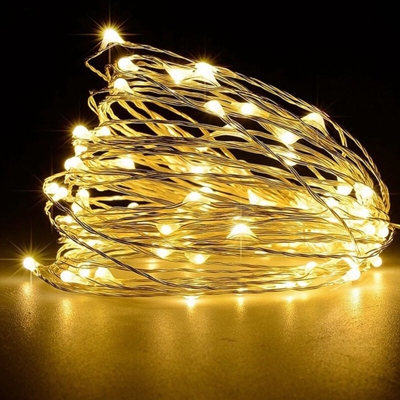 USB stringa di luci natalizie LED filo di rame stringa di luce decorazione d'interni 5 metri 50 luci (bianco caldo)