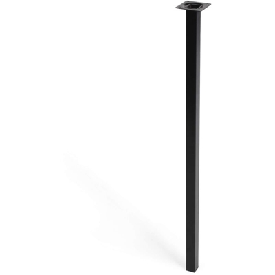 gamba quadrata stile moderno per tavoli. Altezza di 80 cm. Realizzata in acciaio con finitura nero. Per il bricolage e il DIY. Misure 2,5x2,5x80cm