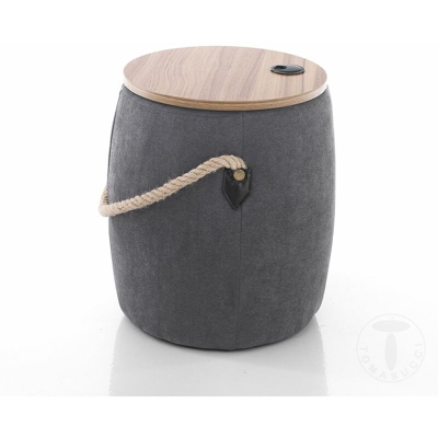 Pouf imbottito contenitore BARRIL DARK GREY