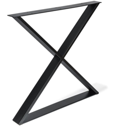 Gamba/telaio in acciaio a forma di X per tavoli da pranzo o da scrivania in stile industriale. Altezza di 71,2 cm. Realizzata in acciaio con finitura características