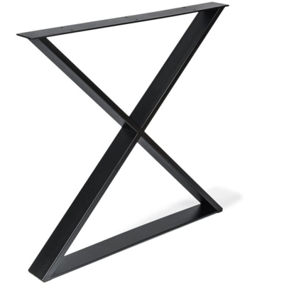 Gamba/telaio in acciaio a forma di X per tavoli da pranzo o da scrivania in stile industriale. Altezza di 71,2 cm. Realizzata in acciaio con finitura