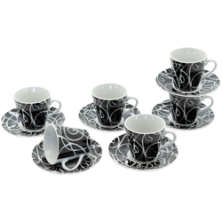 Casa Collection - Confezione 6 Tazzine da Caffe' con Piattino Morgana características