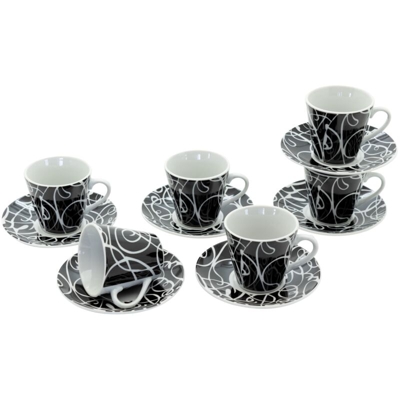 Casa Collection - Confezione 6 Tazzine da Caffe' con Piattino Morgana