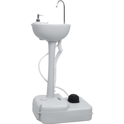 Lavandino con Supporto Portatile da Campeggio Grigio 20 L - Grigio - Youthup
