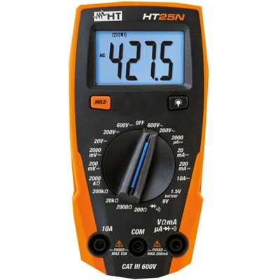 HT25N Multimetro portatile digitale CAT III 600 V Display (Counts): 2000 - Ht Instruments
