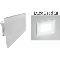 B&s - Segnapasso led 4w luce fredda rettangolo bianco vetro interno faretto incasso características
