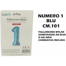 Bighouse It - PALLONCINO MYLAR CM.101 NUMERO 1 BLU características