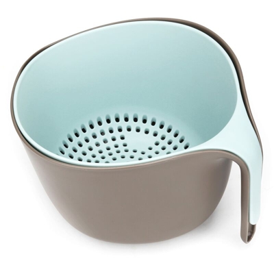 Lavascola 2 Pezzi in Polipropilene Azzurro/Marrone