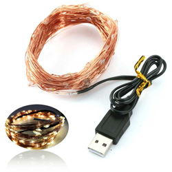 luci di Natale stringa di luce filo di rame stelle USB LED decorativi Lampade luce della stringa della stringa della lampada bianca calda 50 5 m precio