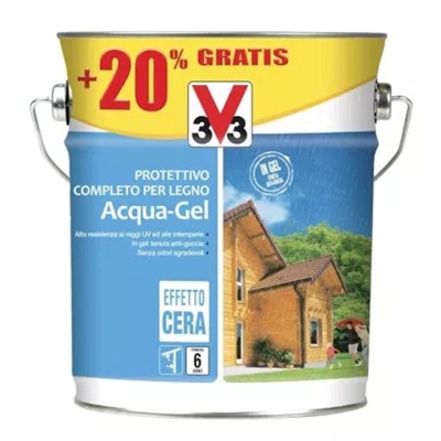 V33 Protettivo Completo Legno Acqua-Gel Bianco Satinato 2,5 litri