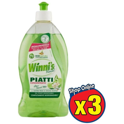 SET 3 NATUREL DETERSIVO PER PIATTI LIME E FIORI DI MELA 500 ML - Winni's características