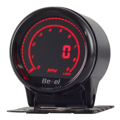 LEDLUX LCD5205 Manometro Digitale LCD Contagiri RPM Gauge 52mm 12V Auto Doppio Ingresso Alimentazione 10 Colori Remote Controllo Bottone