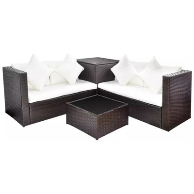 Set Divani Polyrattan Marrone