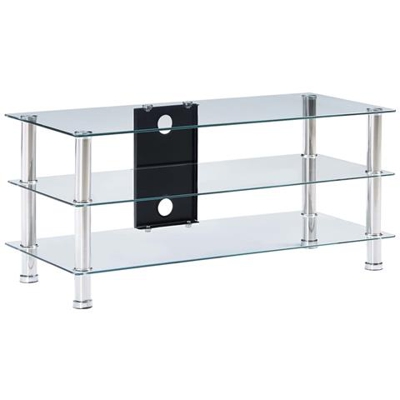 Mobile Porta Tv Trasparente 90x40x40 Cm Vetro Temperato