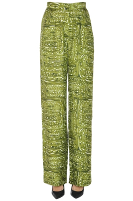 Printed silk trousers