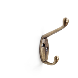 Appendiabiti da fissare alla parete o sui mobili, Zama, Bronzo Antico, 2 ganci. Marchio REI características