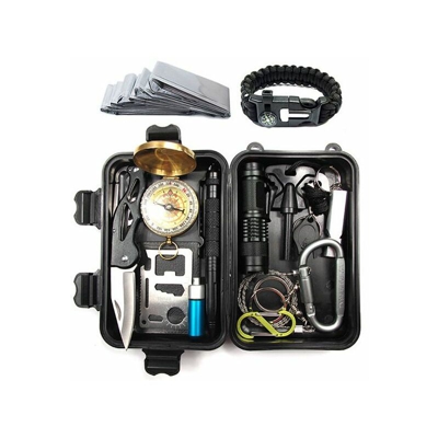 Survival Gear Utdoor Kit di emergenza Kit di emergenza Kit di equipaggiamento per campeggio Escursionismo Avventure Attrezzo per la velocità Regali
