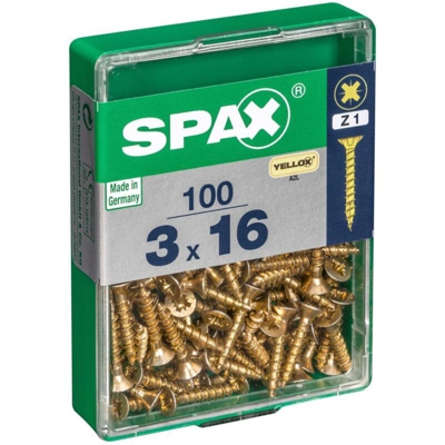 Lotto 100 Viti A Testa Svasata In Acciaio Pozidriv Testa, Raggio ?3 Mm X Mm L.16 - Spax