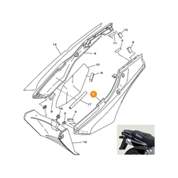 4GW-21.711-00-P7 coperchio laterale 1 (sinistro) TDR125 2001 nero e grigio - Yamaha en oferta