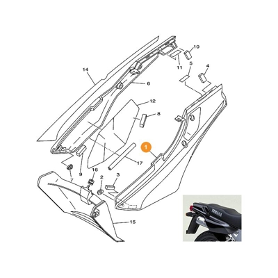 4GW-21.711-00-P7 coperchio laterale 1 (sinistro) TDR125 2001 nero e grigio - Yamaha