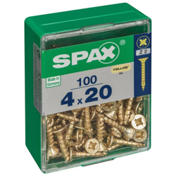 Lotto 100 Viti A Testa Svasata In Acciaio Pozidriv Testa, Diam.4 Mm X Mm L.20 - Spax en oferta