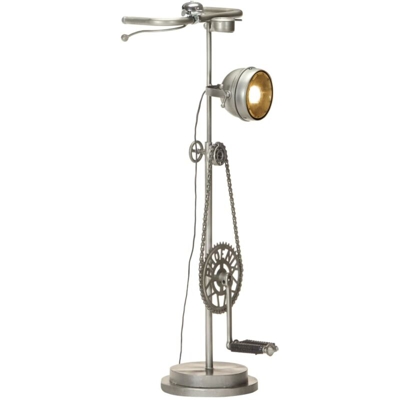 Lampada da Pavimento Design Bicicletta in Ferro - Argento - Vidaxl