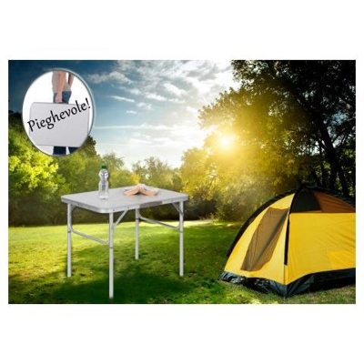 Tavolo Da Pic Nic Pieghevole In Alluminio 75 X 55 X 60 Cm Con Maniglia Trasporto Campeggio