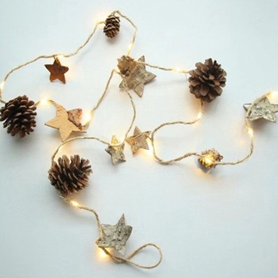 Nuovo Natale stringa di luce LED luci di Natale coni di rame biancospino punte lampada della decorazione di rame stelle campane di Natale 20,