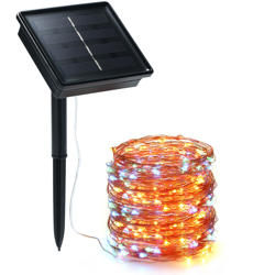 Stringa di luce solare, 100 luci, filo di rame, colore precio