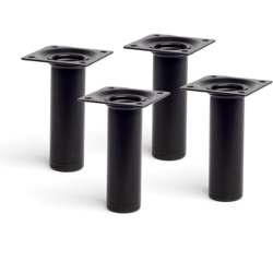 gamba cilindrica stile moderno per mobili bassi. Altezza di 10 cm. Realizzata in acciaio con finitura nero. Per il bricolage e il DIY. Misure 3x3x10cm en oferta