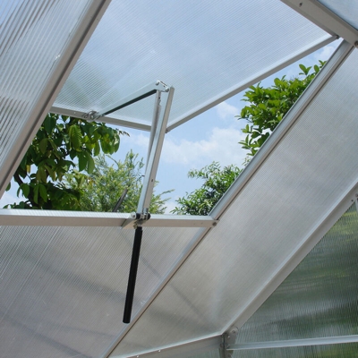 Apriporta automatico per serra con controllo della temperatura solare termico, molla singola