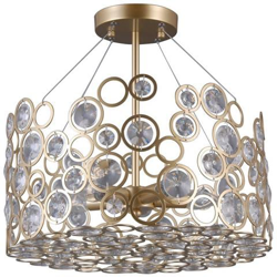 Plafoniera Moderna A Filo Champagne Dorata 5 Luci, E14 en oferta