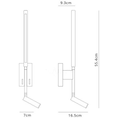 Lampada Da Parete E Da Lettura, Led 6w + 3w, 3000k, 592lm Totali, Accensione Singola, Bianco Sabbia