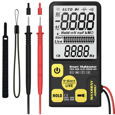 MAXRIENY ADMS7 3.5 '' Digital Display grande schermo Intelligent Automatic tester AC / DC Resistenza di tensione Misuratore di frequenza vero RMS