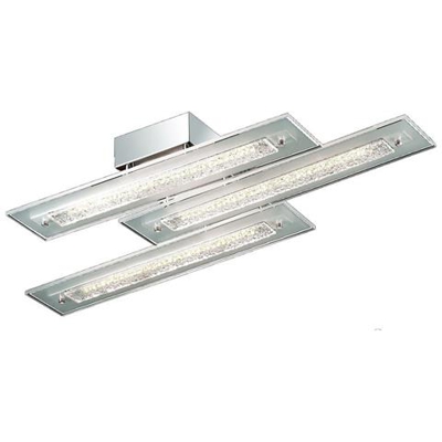 Plafoniera Led Classica A Filo Cromo, Bianco Caldo 3000k 1728lm