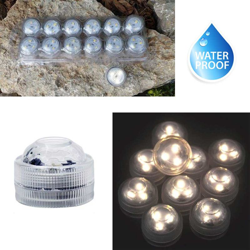 Peragashop - 12 TEA LIGHT SOMMERGIBILI LED BIANCO CALDO + TELECOMANDO LUCI DI NATALE SUBACQUEO características