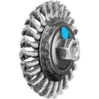 PFERD Spazzola conica A FORMA DI CAVALLO 100 x 22 mm spessore filo 0,35 mm Con filettatura M14 43313003 1 pz.