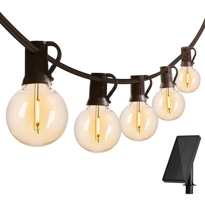 Catena Luminosa Solari Esterno, 15m Luci da Esterno LED Catene Luminose per Esterni con 25+2 G40 Filo Lampadine Luminarie Lucine da Esterno