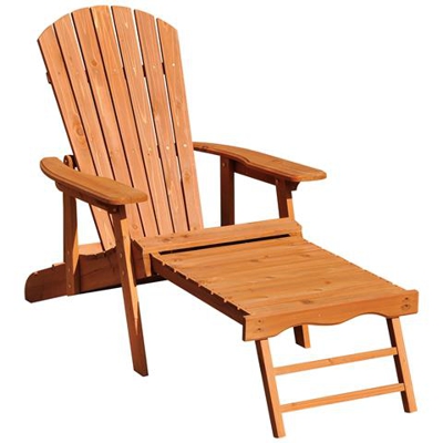 Sedia A Sdraio In Legno Adirondack Con Poggiapiedi