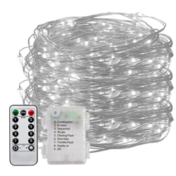 All'aperto Natale luci principali contenitore di batteria impermeabile luce della stringa di rame a distanza, la luce bianca della cassa di batteria en oferta
