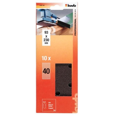 Kwb Strisce Abrasive per Legno e Metallo 93x230mm Perforati 10 Pezzi