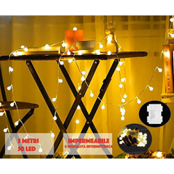 Catena Luminosa Di Luci Led 5M Batteria filo di 50 lampadine 5M e Impermeabil,Luci Da Esterno E Interno Portatili Con 8 Modalità Flash Per en oferta