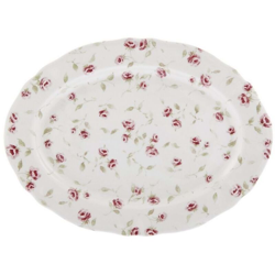 Vassoio Ovale in Ceramica Shabby Chic da Portata Stoviglie Cucina Blanc Mariclo en oferta