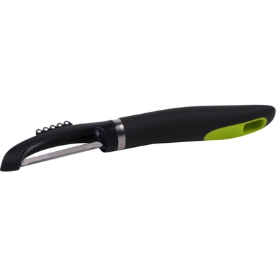 Casa Collection - Pelaverdure in Acciaio Inox con Manico in Polipropilene Grigio Scuro/Verde