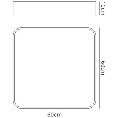 Plafoniera A Filo 60 Cm Quadrata, 4800lm, 80w Led 4000k Bianco, Acrilico