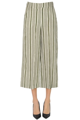 Striped cropped trousers