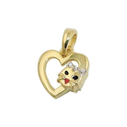 Pendente 431466 - Heart With Cat Head 9ct Gold en oferta