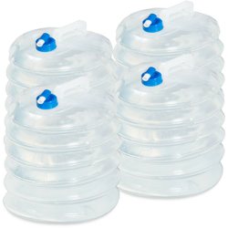 10020962_672 Set 4 Taniche Acqua con Manico e Rubinetto per Campeggio, Ovali, 15L, BPA-Free, Pieghevoli, per Uso Alimentare características
