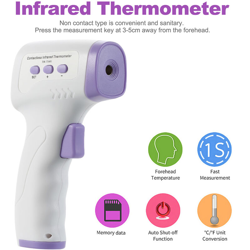 Termometro a infrarossi senza contatto per pistola a temperatura frontale adatto a neonati, bambini e adulti (libbre senza batterie) precio